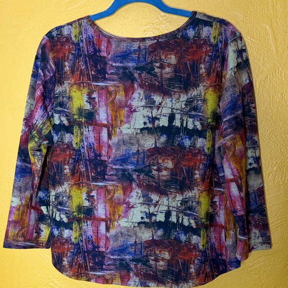 Parsley & Sage Colorful Abstract Women's Blouse/short tunic Medium Made in India - Picture 6 of 8